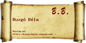 Buzgó Béla névjegykártya