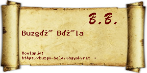 Buzgó Béla névjegykártya